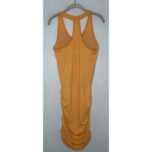 Athleta Scrunch Sides Bright Orange Built in Bra Women's Dress Size Small - Picture 6 of 6